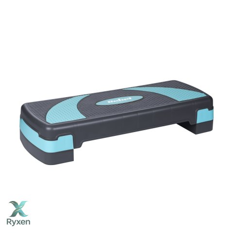 Step do aerobiku i ćwiczeń fitness, 3 stopnie, 78cm, szaro-niebieski, REBEL ACTIVE Rebel