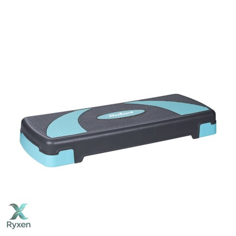 Step do aerobiku i ćwiczeń fitness, 3 stopnie, 78cm, szaro-niebieski, REBEL ACTIVE Rebel