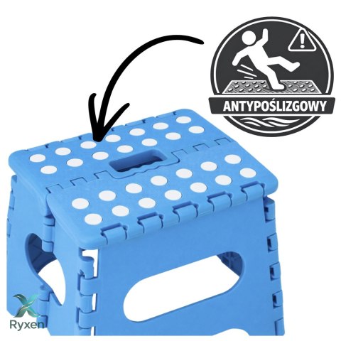 Stołek Składany Podnóżek Stopień Taboret Antypoślizgowy Niebieski 24x19 cm LEAN