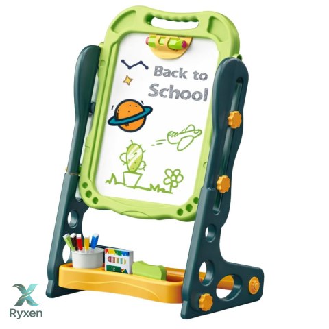 Tablica Dwustronna Magnetyczna Kredowa Suchościeralna Zielona 52 el. LEAN TOYS