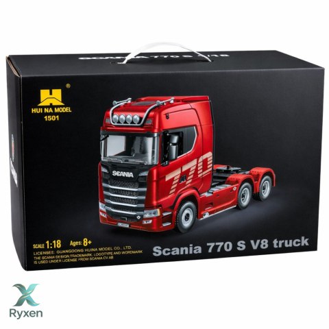 Ciągnik Siodłowy Scania Zdalnie Sterowany RC Huina 1501 Czerwony 1:18 HUINA