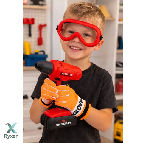 Duży Zestaw Narzędzi Dla Dzieci Wkrętarka Szlifierka Na Baterie 28 el. LEAN TOYS