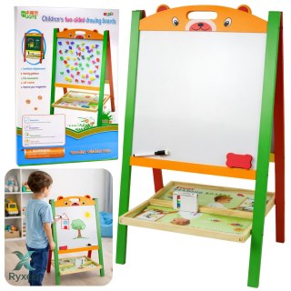 Dwustronna Tablica Edukacyjna Magnetyczna Kredowa 2w1 Pisak Litery Liczby LEAN TOYS