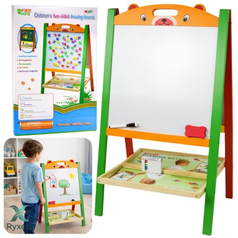 Dwustronna Tablica Edukacyjna Magnetyczna Kredowa 2w1 Pisak Litery Liczby LEAN TOYS