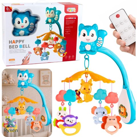 Karuzela Do Łóżeczka z Wiewiórką Projektor Zawieszki Pilot Muzyka LEAN TOYS