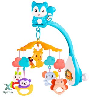 Karuzela Do Łóżeczka z Wiewiórką Projektor Zawieszki Pilot Muzyka LEAN TOYS