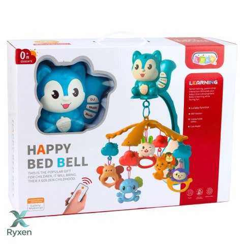 Karuzela Do Łóżeczka z Wiewiórką Projektor Zawieszki Pilot Muzyka LEAN TOYS