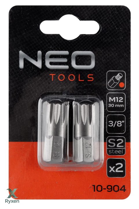 Końcówka Spline M12 x 30 mm, S2, 2 szt. NEO TOOLS