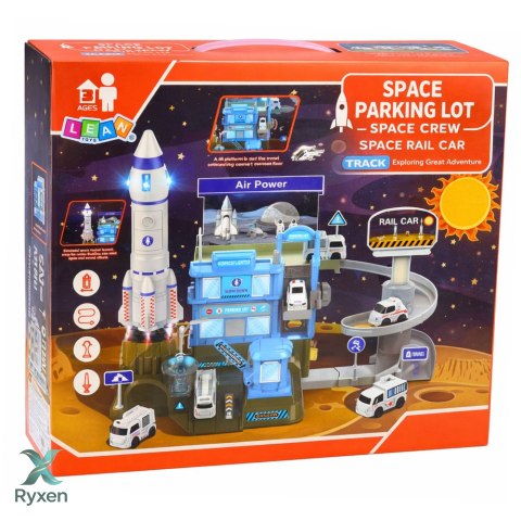 Kosmiczna Stacja Interaktywna Parking Rakieta Światła Dźwięki LEAN TOYS