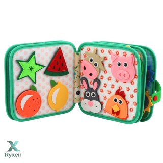 Książeczka Edukacyjna Sensoryczna Filcowa 3D Zwierzęta Domowe Krowa LEAN TOYS
