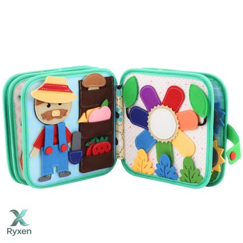Książeczka Edukacyjna Sensoryczna Filcowa 3D Zwierzęta Domowe Krowa LEAN TOYS