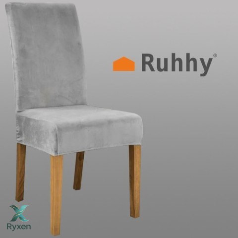 Pokrowiec na krzesło- szary welur Ruhhy 22979 RUHHY