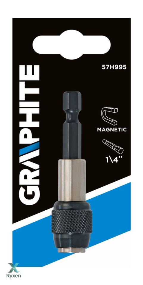Uchwyt magnetyczny do końcówek wkrętakowych 60 mm, trzpień 1/4" GRAPHITE