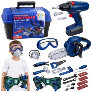 Zestaw Małego Majsterkowicza Skrzynka Narzędzia Wkrętarka 30 el. LEAN TOYS