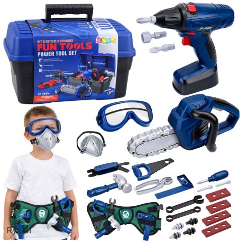 Zestaw Małego Majsterkowicza Skrzynka Narzędzia Wkrętarka 30 el. LEAN TOYS