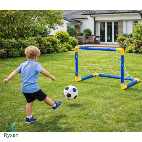 Zestaw Sportowy Do Gry W Piłkę Nożną Bramka Piłkarska Piłka Pompka 62x40cm LEAN TOYS