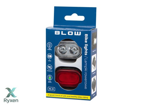 71-163# Lampki rowerowe przód+tył zestaw bl-01 Blow