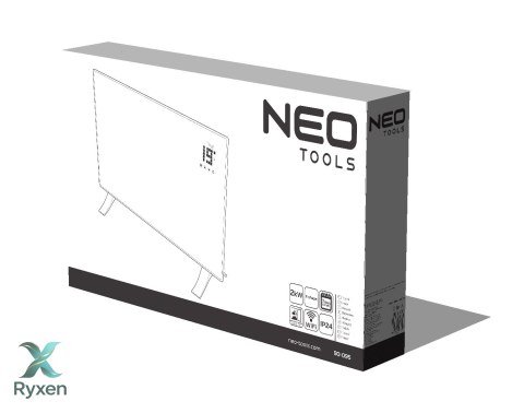 Grzejnik konwektorowy elektryczny 2000W, IP24, WIFI NEO TOOLS