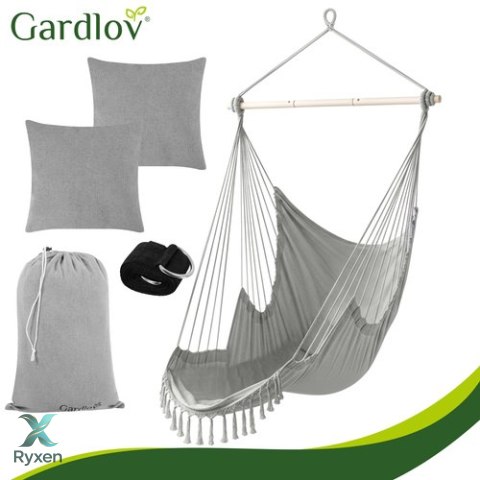 Huśtawka - fotel wiszący 210cm szary Gardlov GARDLOV