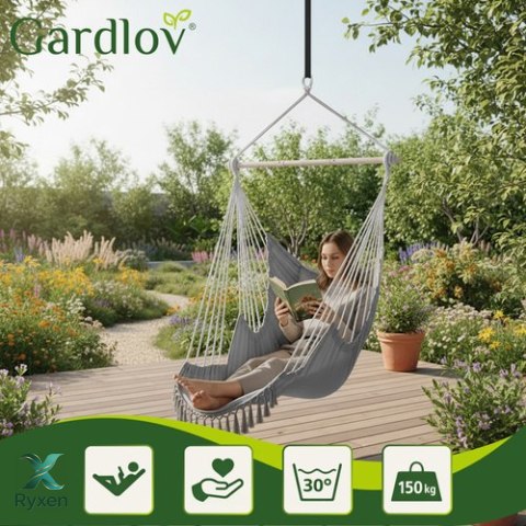 Huśtawka - fotel wiszący 210cm szary Gardlov GARDLOV