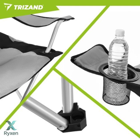 Krzesło wędkarskie czarno-szare Trizand TRIZAND