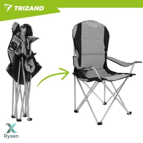 Krzesło wędkarskie czarno-szare Trizand TRIZAND
