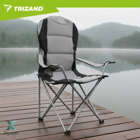 Krzesło wędkarskie czarno-szare Trizand TRIZAND