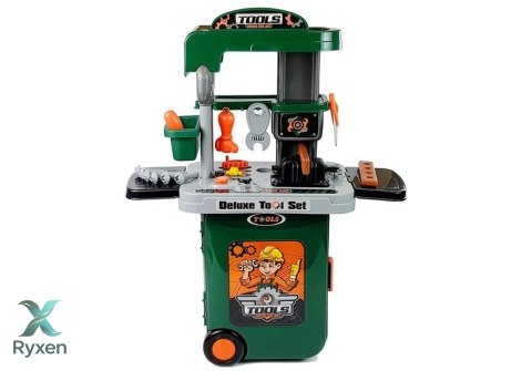 Zestaw Narzędzi w Walizce Na Kółkach Warsztat Piła Śrubokręt LEAN TOYS