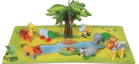 Zestaw malblo magnetic mini zwierzęta z dżungli MALIK