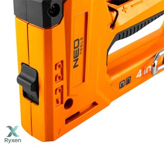 Zszywacz tapicerski wielofunkcyjny 4w1, 6-14 mm, aluminiowy, zszywki J, G, L, E NEO TOOLS