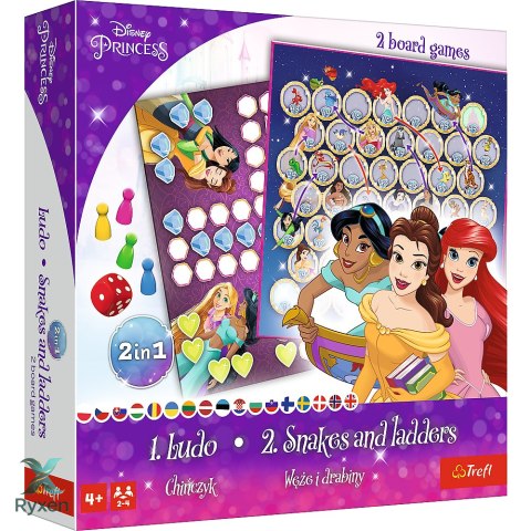 Gra planszowa 2w1 Chińczyk Węże i drabiny Disney Princess Trefl 02418 TREFL GRY