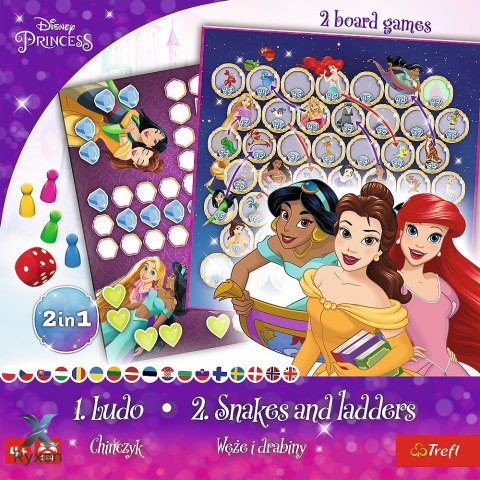 Gra planszowa 2w1 Chińczyk Węże i drabiny Disney Princess Trefl 02418 TREFL GRY