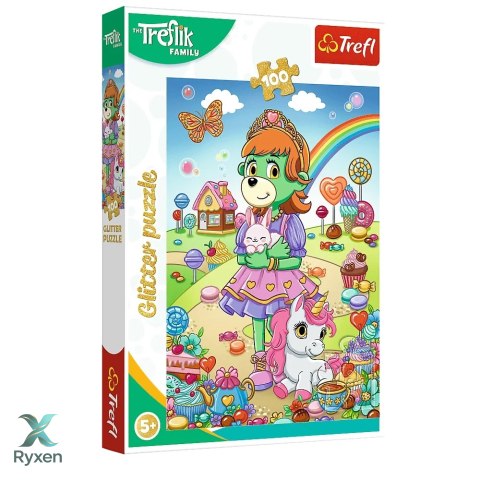Puzzle - 100 - Rodzina Treflików - Brokatowe Trefliki - Trefl 14833 TREFL PUZZLE