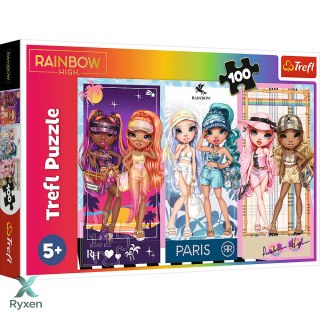 Puzzle - 100 - Tęczowe laleczki - Rainbow High - Trefl 16444 TREFL PUZZLE