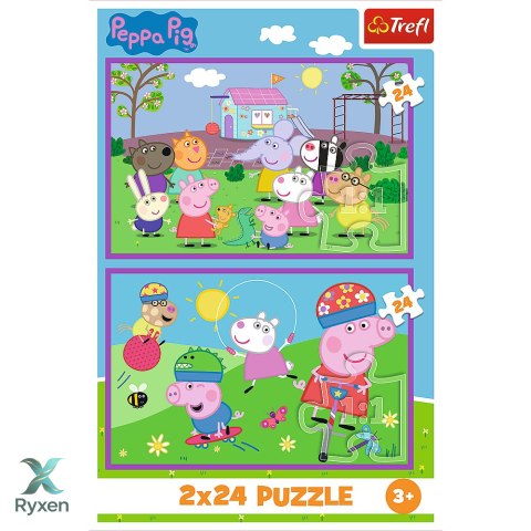 Puzzle - 2x24 - Peppa na placu zabaw - Świnka Peppa - Trefl 34435 TREFL PUZZLE