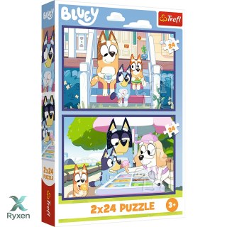 Puzzle - 2x24 - Zabawna Bluey - Trefl 34446 TREFL PUZZLE