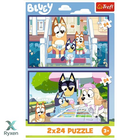 Puzzle - 2x24 - Zabawna Bluey - Trefl 34446 TREFL PUZZLE