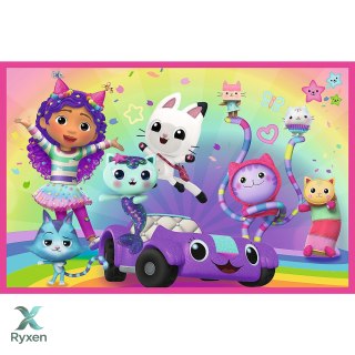 Puzzle - 2x24 - Zabawy z Gabby - Koci Domek Gabi - Trefl 34433 TREFL PUZZLE