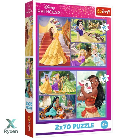 Puzzle - 2x70 - Bajkowe dni - Disney Princess - Trefl 34440 TREFL PUZZLE