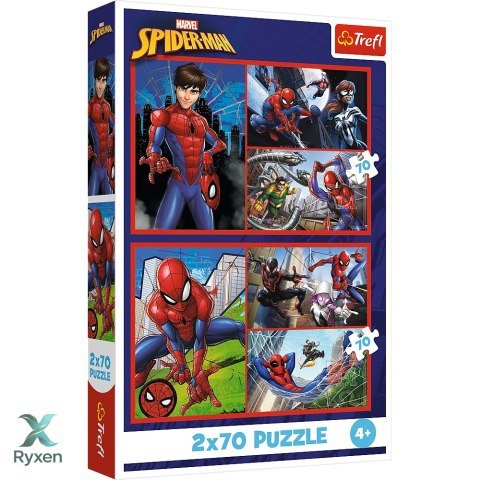 Puzzle - 2x70 - Pajęcze historie - Disney Marvel Spiderman - Trefl 34443 TREFL PUZZLE