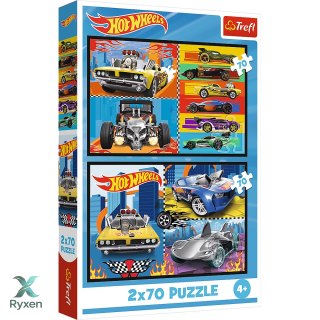 Puzzle - 2x70 - Samochodziki - Hot Wheels - Trefl 34442 TREFL PUZZLE