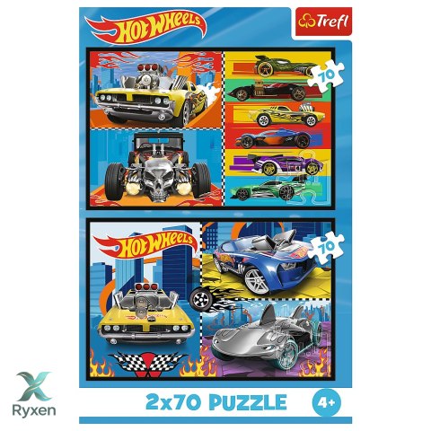 Puzzle - 2x70 - Samochodziki - Hot Wheels - Trefl 34442 TREFL PUZZLE