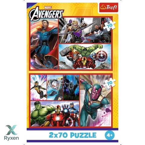 Puzzle - 2x70 - Zostań bohaterem - Avengers - Trefl 34439 TREFL PUZZLE