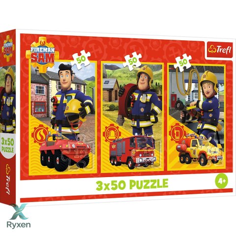 Puzzle - 3x50 - Ekipa z remizy - Strażak Sam - Trefl 34880 TREFL PUZZLE