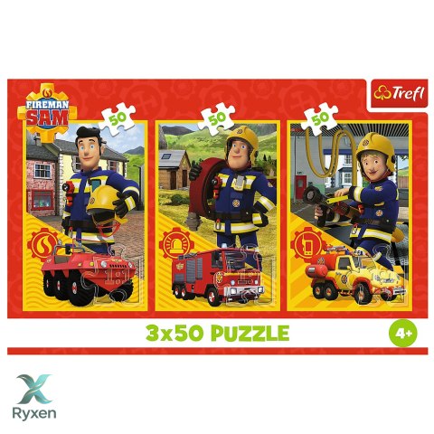 Puzzle - 3x50 - Ekipa z remizy - Strażak Sam - Trefl 34880 TREFL PUZZLE