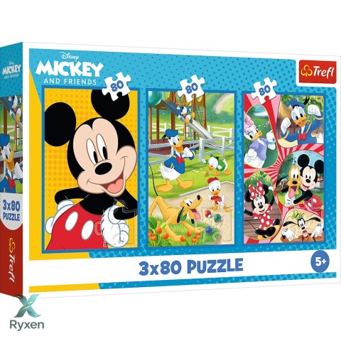 Puzzle - 3x80 - Ekipa Myszki Miki - Trefl 34887 TREFL PUZZLE