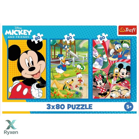 Puzzle - 3x80 - Ekipa Myszki Miki - Trefl 34887 TREFL PUZZLE