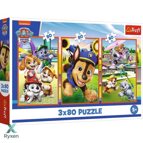 Puzzle - 3x80 - Psia zgraja - Psi Patrol - Trefl 34886 TREFL PUZZLE
