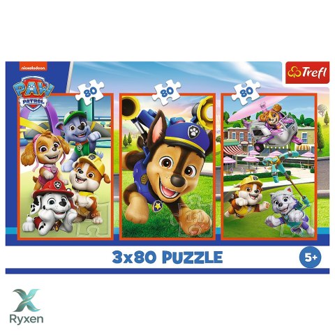 Puzzle - 3x80 - Psia zgraja - Psi Patrol - Trefl 34886 TREFL PUZZLE