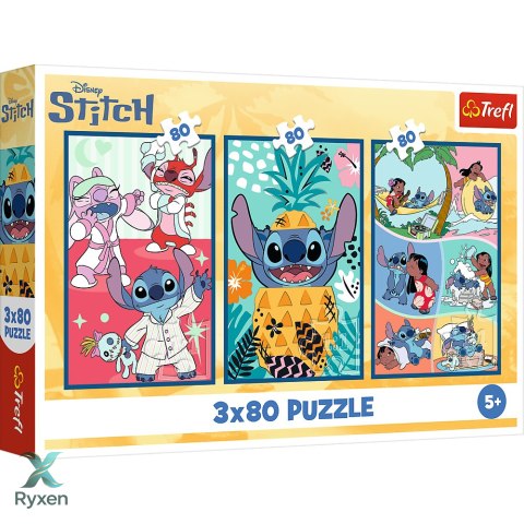 Puzzle - 3x80 - Świat Stitcha - Trefl 34885 TREFL PUZZLE
